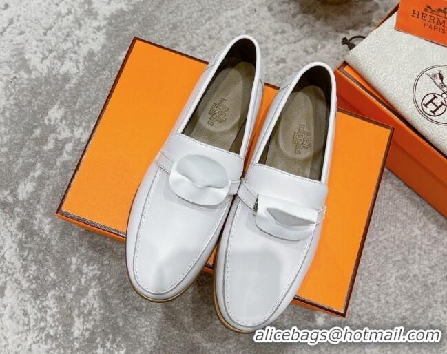 Best Price Hermes Mocasini Loafers 081104 White