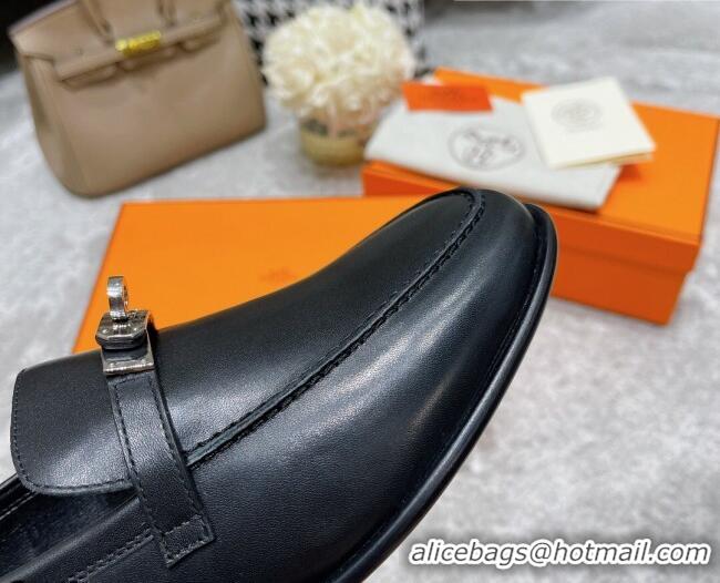 New Stylish Hermes Mocasini Loafers 081104 Black