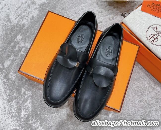 New Stylish Hermes Mocasini Loafers 081104 Black