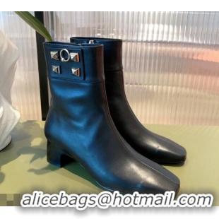 Most Popular Hermes Calfskin Studded Short Boots 081650 Black 2021