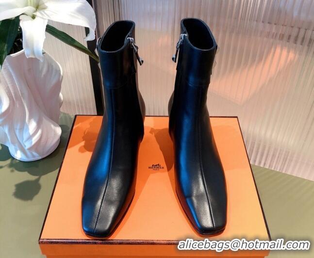 Most Popular Hermes Calfskin Studded Short Boots 081650 Black 2021