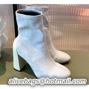 Hot Style Hermes Lycra Short Boots 10cm 082001 Light Grey 2021