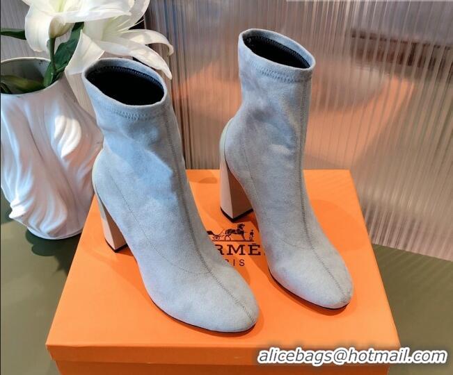 Hot Style Hermes Lycra Short Boots 10cm 082001 Light Grey 2021