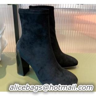 Duplicate Hermes Lycra Short Boots 10cm 082001 Black