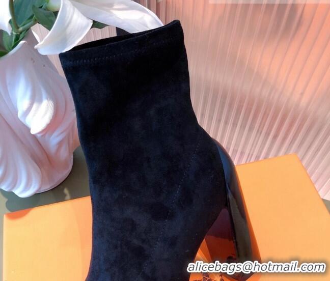 Duplicate Hermes Lycra Short Boots 10cm 082001 Black