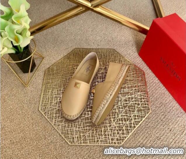 Super Quality Valentino Roman Stud Espadrilles 022610 Beige