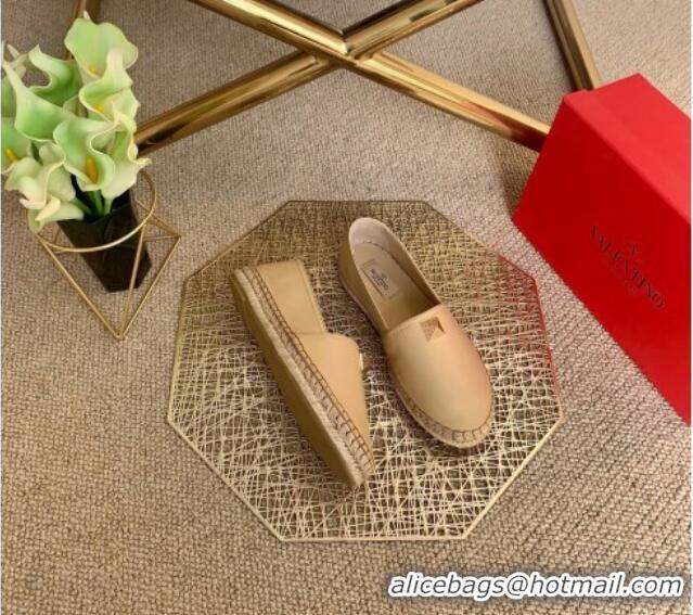 Super Quality Valentino Roman Stud Espadrilles 022610 Beige