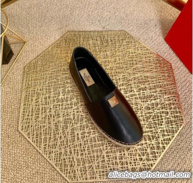 Top Quality Valentino Roman Stud Espadrilles 022610 Black