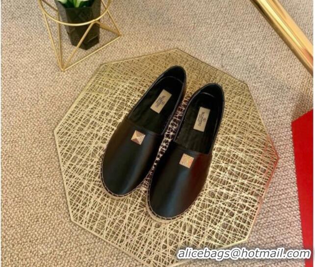 Top Quality Valentino Roman Stud Espadrilles 022610 Black