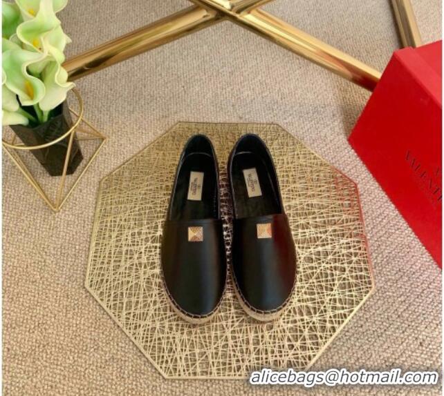 Top Quality Valentino Roman Stud Espadrilles 022610 Black