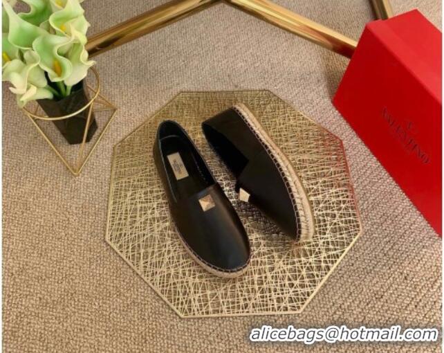 Top Quality Valentino Roman Stud Espadrilles 022610 Black