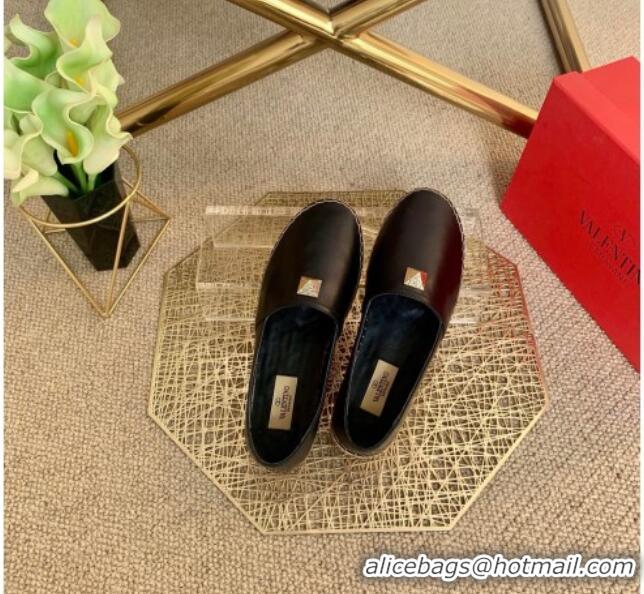 Top Quality Valentino Roman Stud Espadrilles 022610 Black