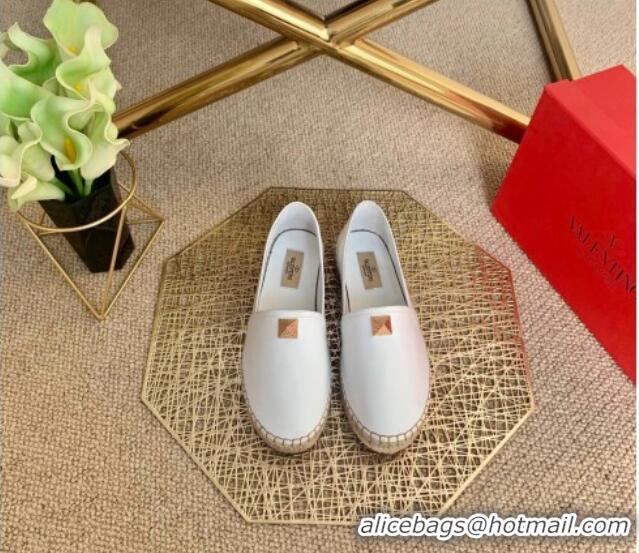 Best Price Valentino Roman Stud Espadrilles 022610 White