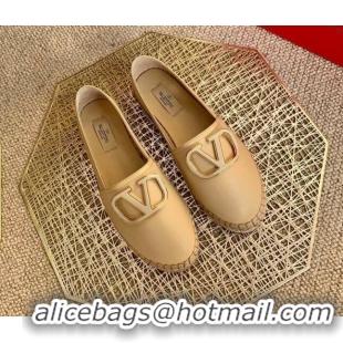 Top Quality Valentino Vlogo Lambskin Espadrilles 022614 Beige 2021