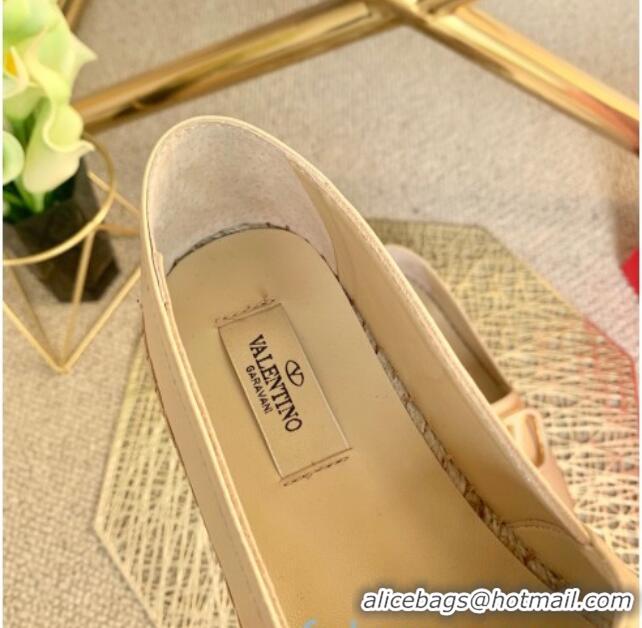 Top Quality Valentino Vlogo Lambskin Espadrilles 022614 Beige 2021