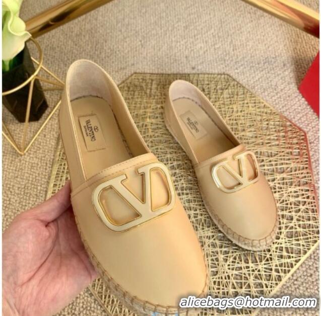 Top Quality Valentino Vlogo Lambskin Espadrilles 022614 Beige 2021