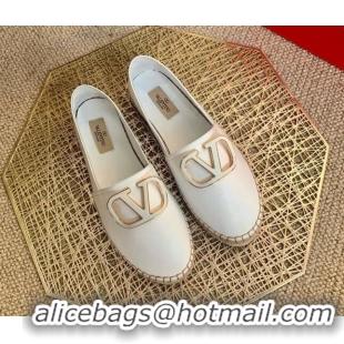 Most Popular Valentino Vlogo Lambskin Espadrilles 022614 White 2021