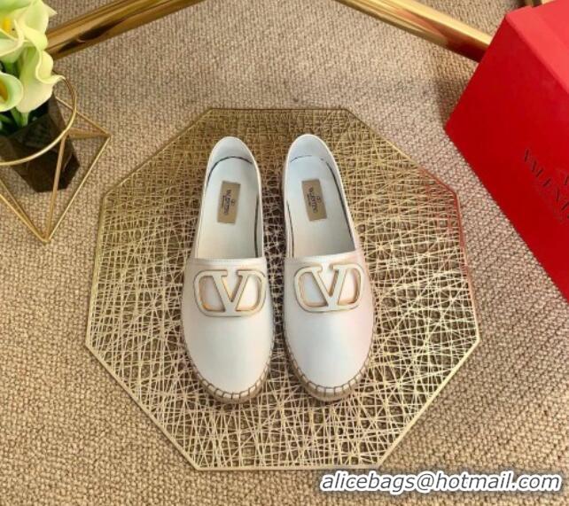 Most Popular Valentino Vlogo Lambskin Espadrilles 022614 White 2021