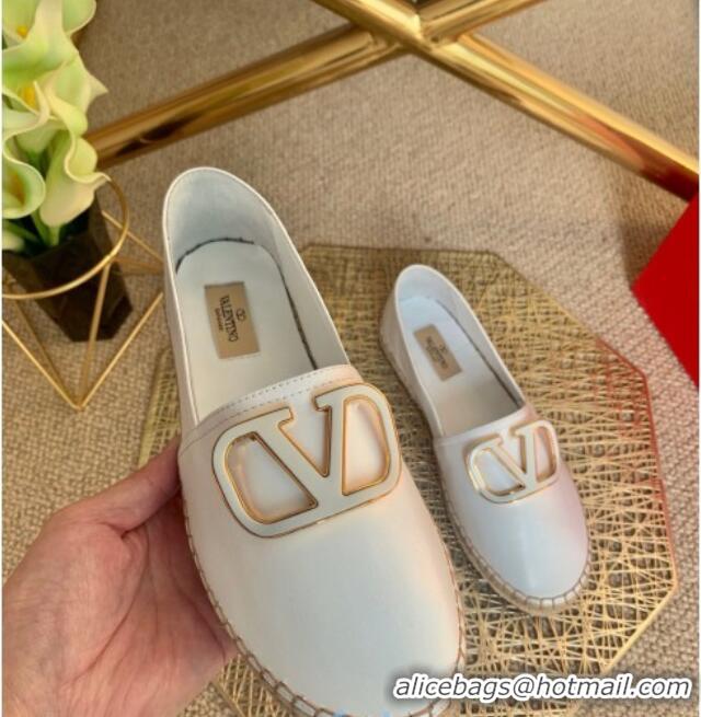 Most Popular Valentino Vlogo Lambskin Espadrilles 022614 White 2021