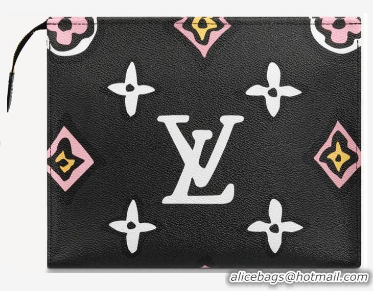 Top Grade Louis Vuitton Monogram Giant Wild At Heart Toiletry Pouch 26 M06745 Black