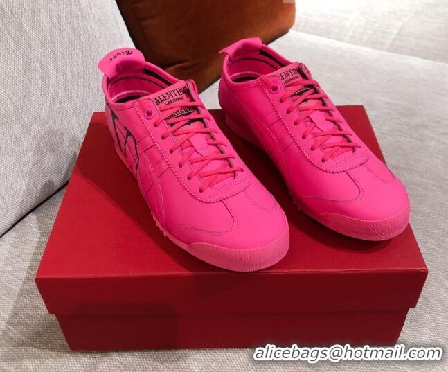 New Style Valentino VLogo Straped Leather Sneakers 031171 Pink