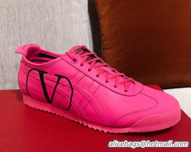 New Style Valentino VLogo Straped Leather Sneakers 031171 Pink