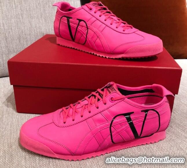 New Style Valentino VLogo Straped Leather Sneakers 031171 Pink