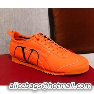 Best Price Valentino VLogo Straped Leather Sneakers 031171 Orange