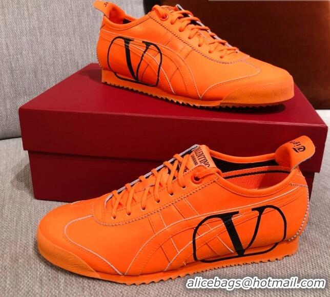 Best Price Valentino VLogo Straped Leather Sneakers 031171 Orange