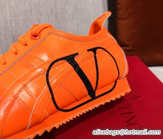 Best Price Valentino VLogo Straped Leather Sneakers 031171 Orange