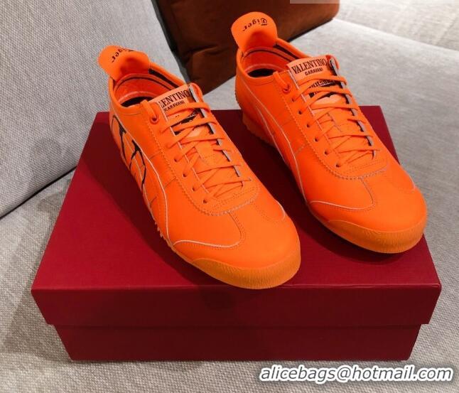 Best Price Valentino VLogo Straped Leather Sneakers 031171 Orange