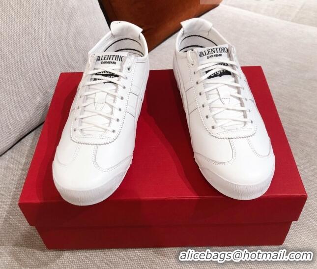 Elegant Valentino VLogo Straped Leather Sneakers 031171 White/Black