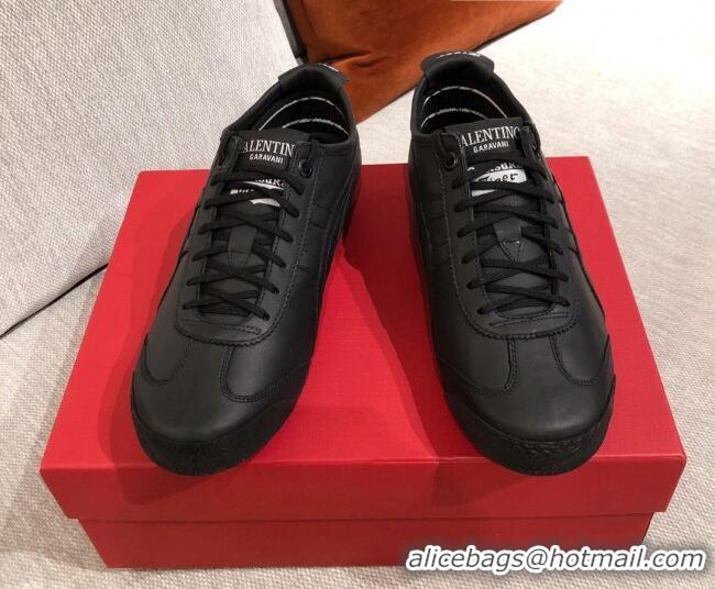 Low Price Valentino VLogo Straped Leather Sneakers 031171 Black