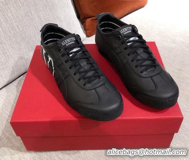 Low Price Valentino VLogo Straped Leather Sneakers 031171 Black