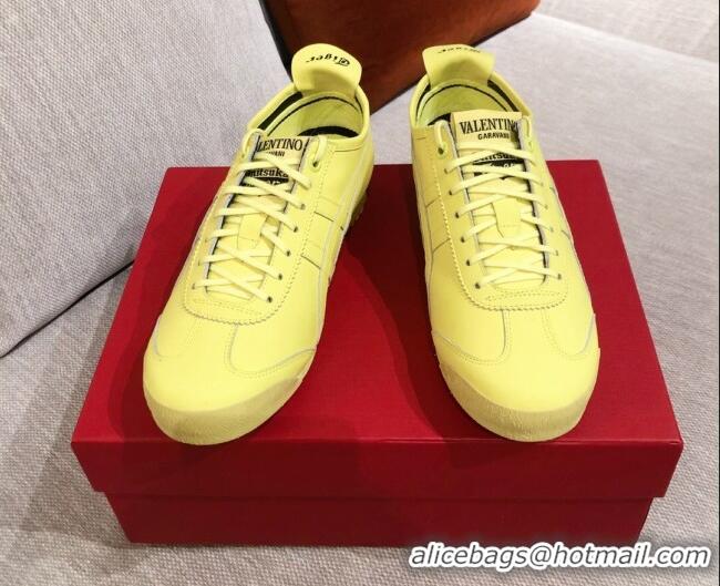 Affordable Price Valentino VLogo Straped Leather Sneakers 031171 Yellow