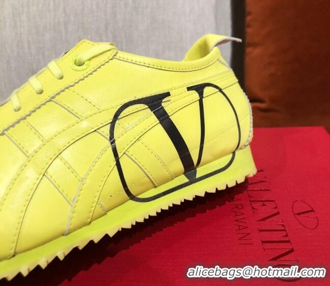 Affordable Price Valentino VLogo Straped Leather Sneakers 031171 Yellow