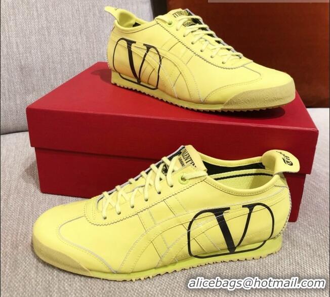 Affordable Price Valentino VLogo Straped Leather Sneakers 031171 Yellow