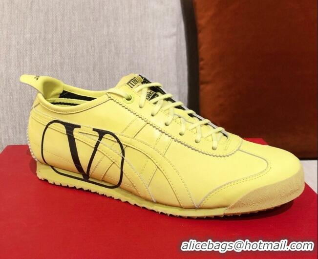 Affordable Price Valentino VLogo Straped Leather Sneakers 031171 Yellow