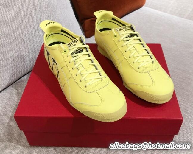 Affordable Price Valentino VLogo Straped Leather Sneakers 031171 Yellow