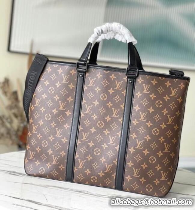 Good Product Louis Vuitton Monogram Macassar Canvas WEEKEND TOTE GM M45733 Black