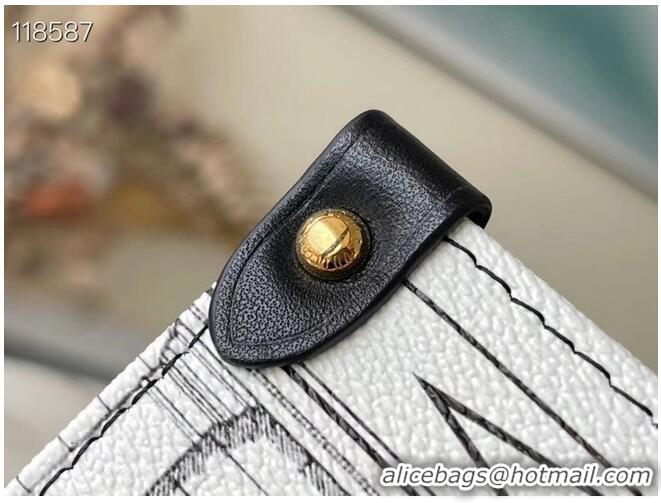 Famous Brand Louis Vuitton ONTHEGO MM M59264 Black and White