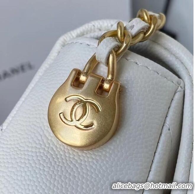 Buy Classic Chanel Flap Shoulder Bag Original leather AS2855 White