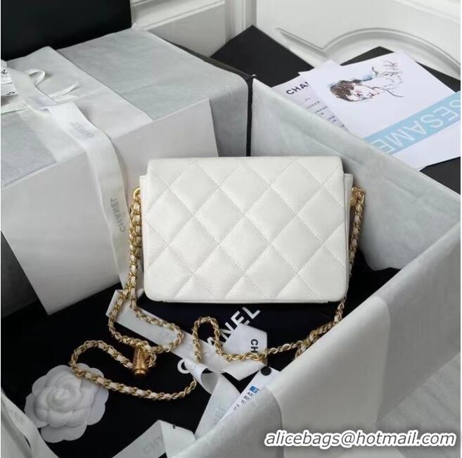 Buy Classic Chanel Flap Shoulder Bag Original leather AS2855 White