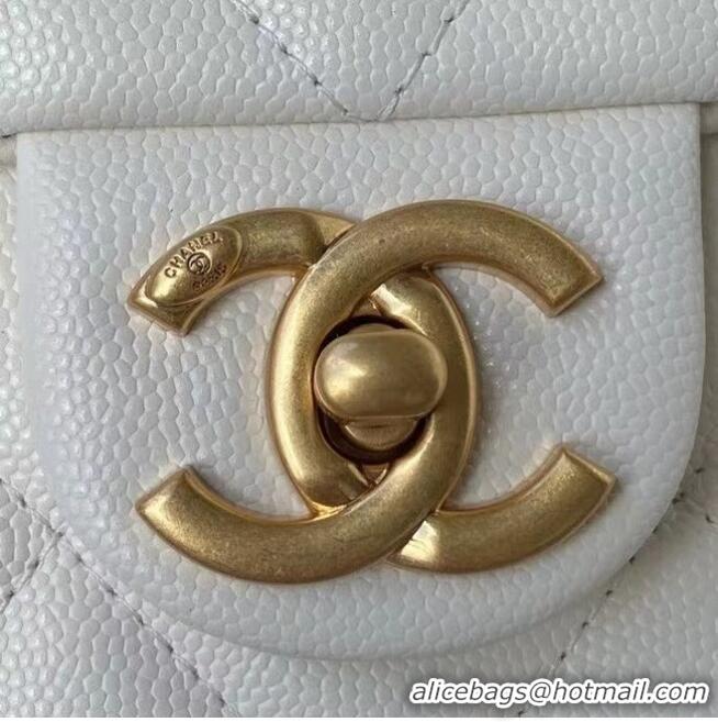 Buy Classic Chanel Flap Shoulder Bag Original leather AS2855 White