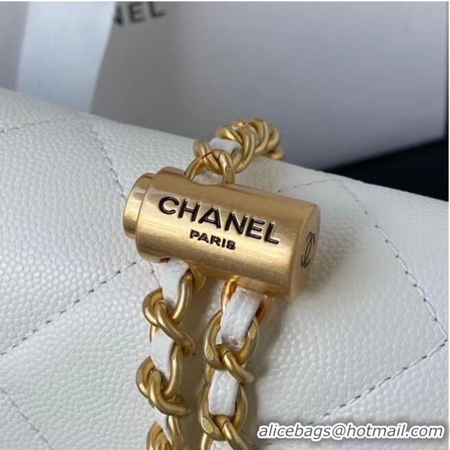 Buy Classic Chanel Flap Shoulder Bag Original leather AS2855 White