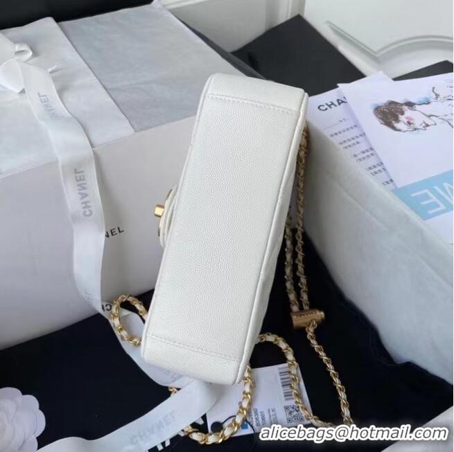 Buy Classic Chanel Flap Shoulder Bag Original leather AS2855 White