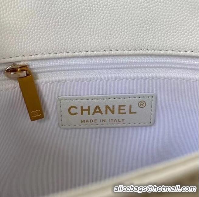 Buy Classic Chanel Flap Shoulder Bag Original leather AS2855 White