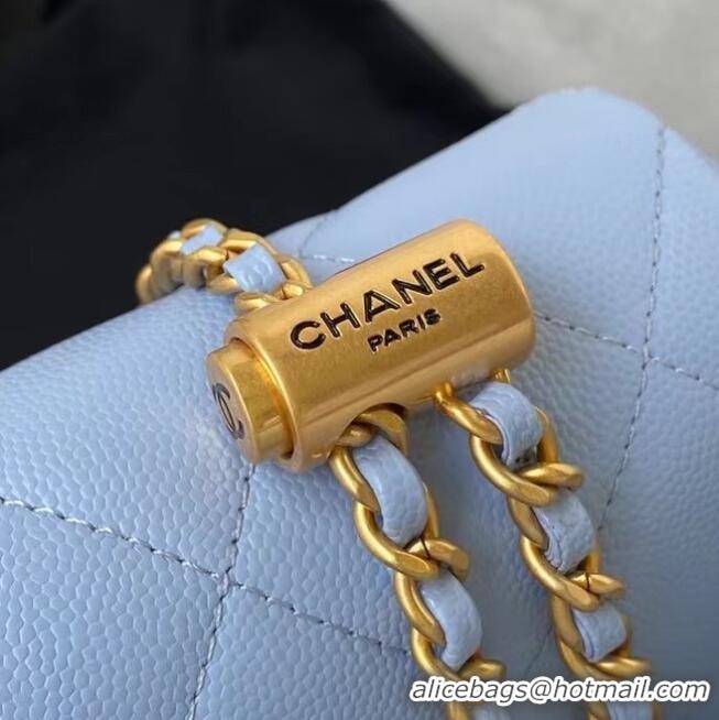 Market Sells Chanel Flap Shoulder Bag Original leather AS2855 sky blue