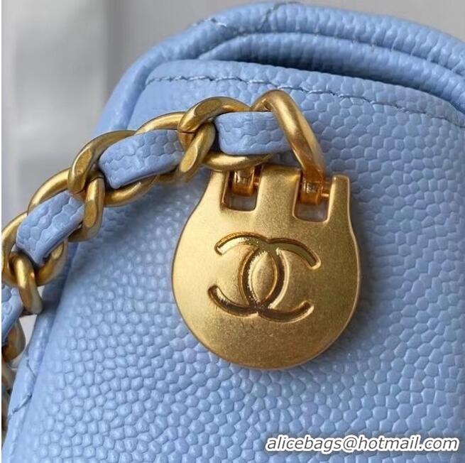 Market Sells Chanel Flap Shoulder Bag Original leather AS2855 sky blue