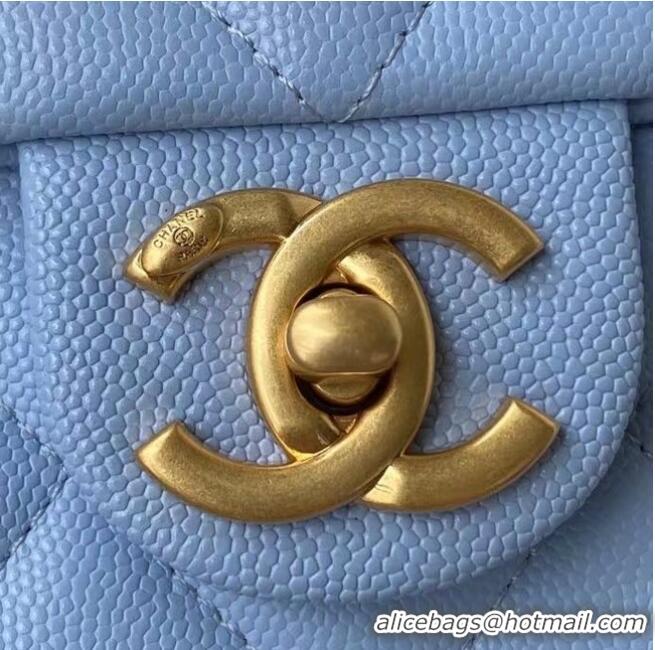 Market Sells Chanel Flap Shoulder Bag Original leather AS2855 sky blue